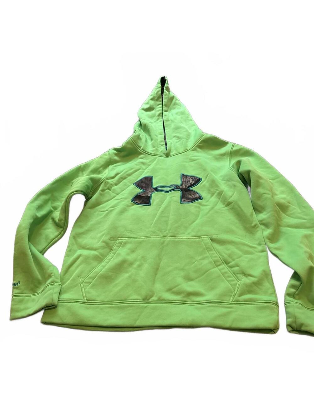 Boys Under Armour Green Hoodie Large Loose Fit